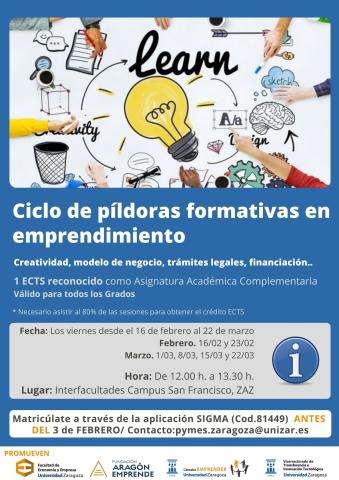 Cartel Ciclo Píldoras Formativas en emprendimiento